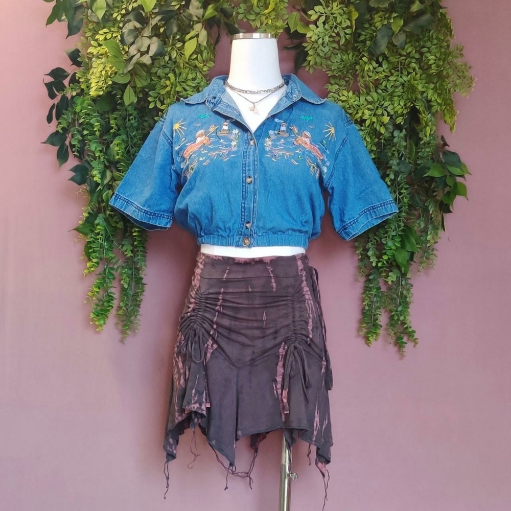 Denim Teddy Bear Blouse